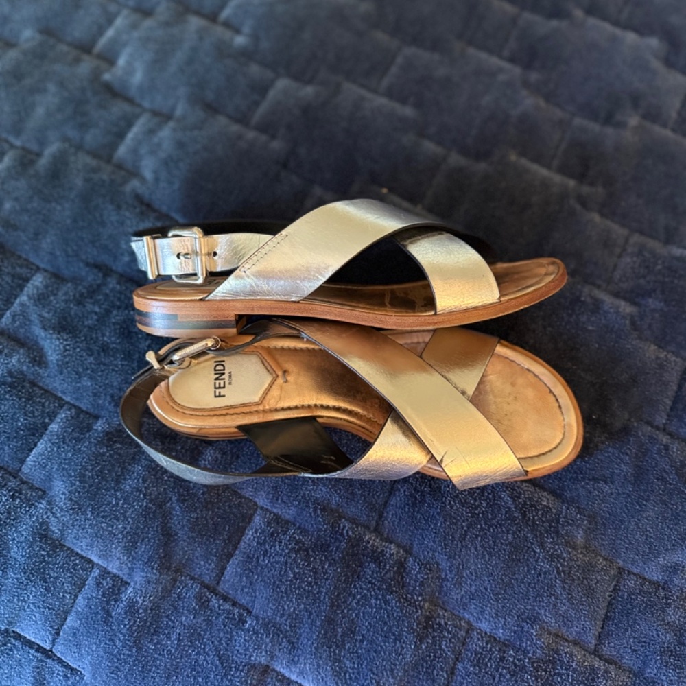 Silver FENDI sandals - Picture 3 of 4